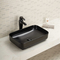 سینک حمام مشکی لعاب سیاه و سفید حوضچه مستطیلی کانتر 610X400X145mm